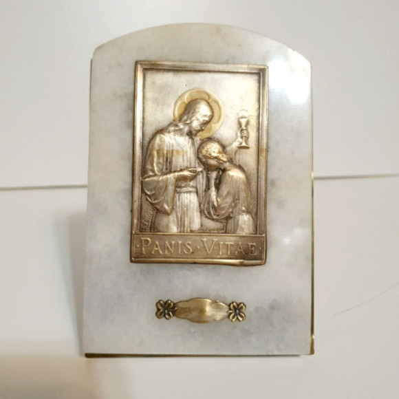 Настольная  Икона латунь мрамор