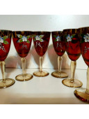 Набор  бокалов  для вина из цветного хрусталя Богемия
