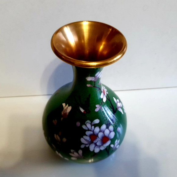Антикварная ваза,  Cloisonne / Клаузоне / Латунь / Эмаль