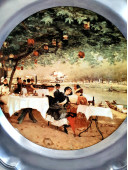 Фарфоровая коллекционная тарелка в олове Отдых в Париже