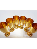 Винтажные позолоченные бокалы для шампанского  Wolff Dore or Fin Feingold Auflage Vergoldet Gold Seattle Kelch