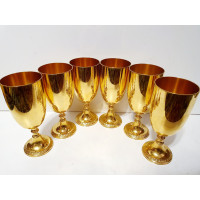 Винтажные позолоченные бокалы для шампанского  Wolff Dore or Fin Feingold Auflage Vergoldet Gold Seattle Kelch