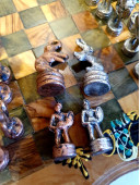 Винтажные оловянные шахматы