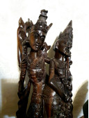 Большая статуэтка Рама и Сита из чёрного дерева