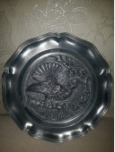 Настенная тарелка из олова Куропатка