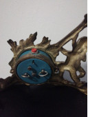Антикварный каминные бронзовые часы
