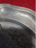 Оловянная настенная тарелка панно Жар-птица